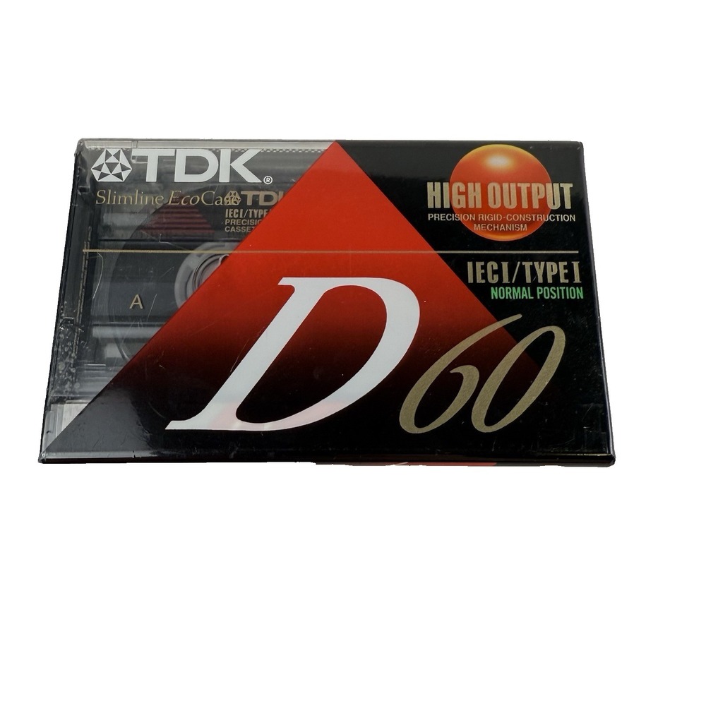 TDK D 60 Blank Audio Cassette Normal Position IEC I / Type I High Output